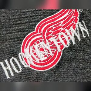 Authentic DETROIT RED WINGS HOCKEY TOWN Sports Sweater Button Up Jersey Vintage